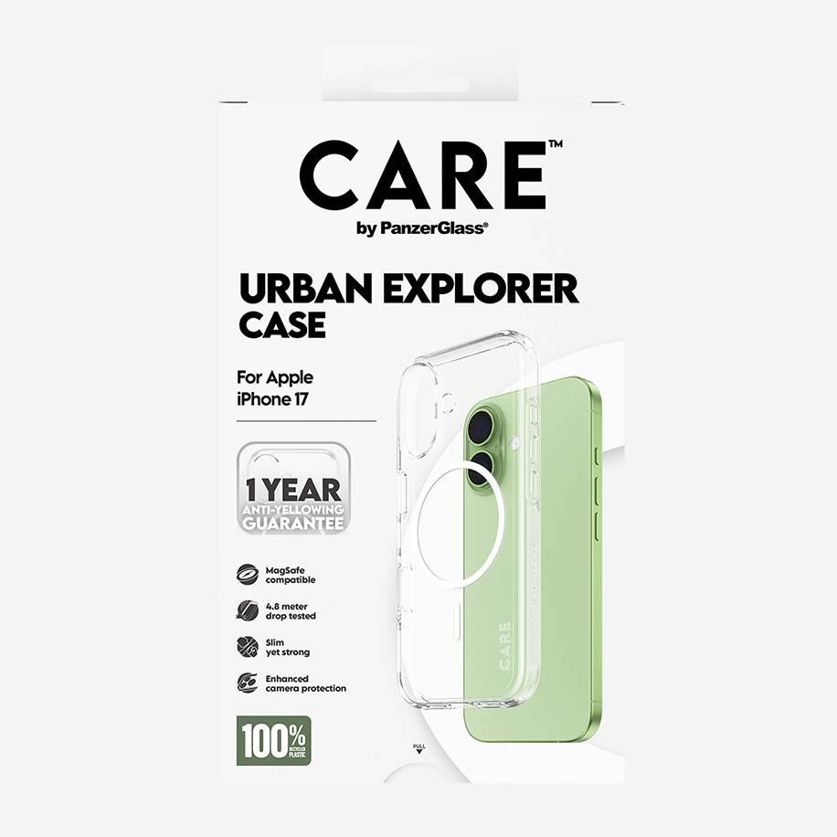A26295 - CARE Case Transparent White MagSafe iPhone 17 V3