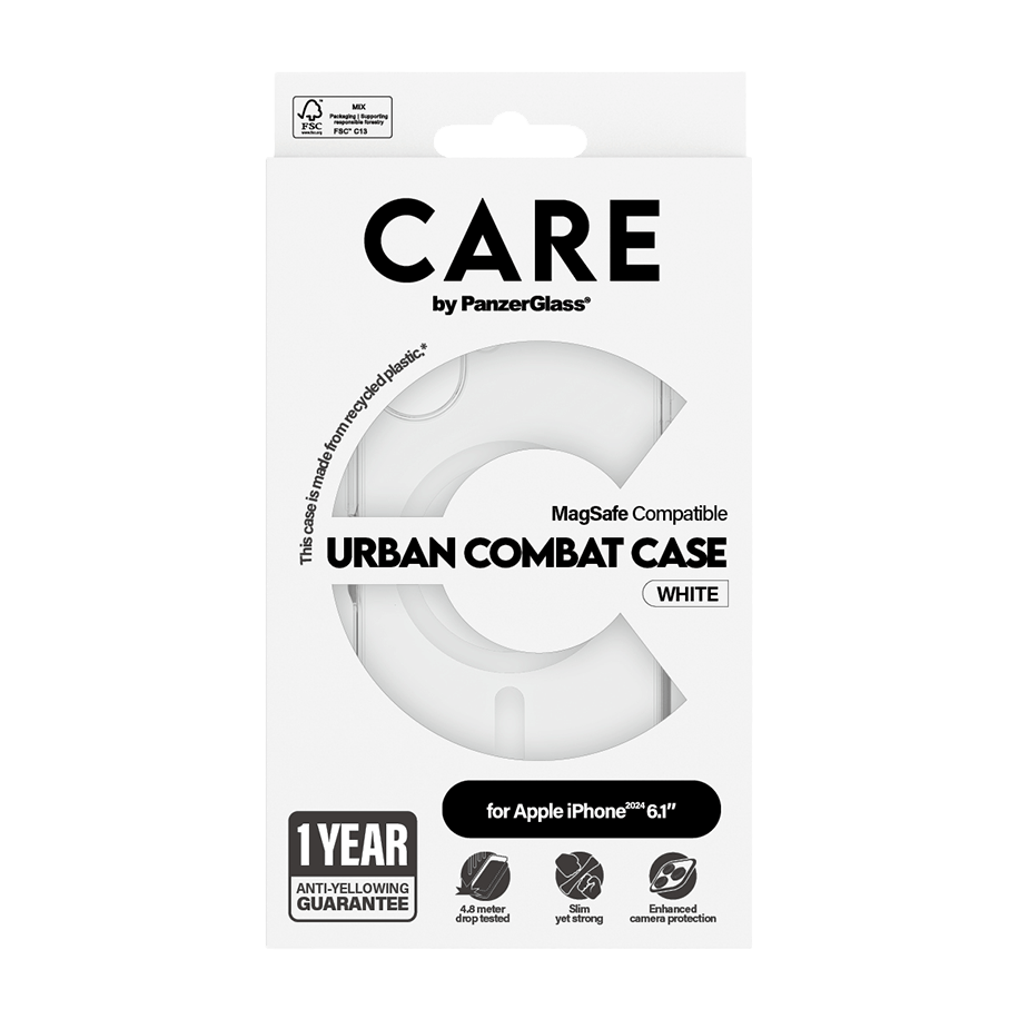 CARE Cover Transparent White MagSafe iPhone 16