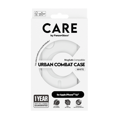 CARE Cover Transparent White MagSafe iPhone 16 CARE Cover Transparent White MagSafe iPhone 16