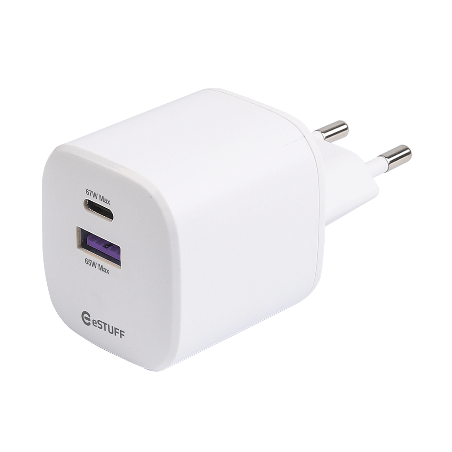 eStuff INFINITE USB C Charger PD 67W GaN White