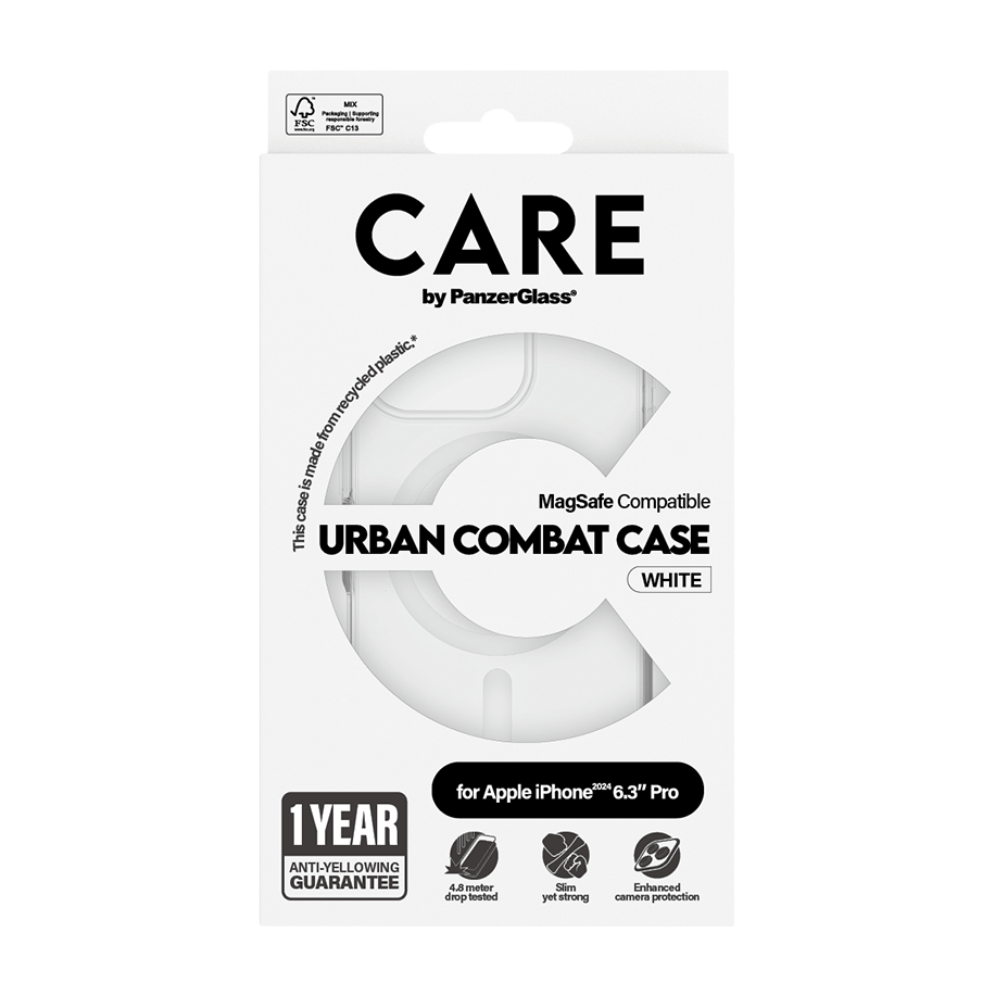 CARE Cover Transparent White MagSafe iPhone 16 Pro