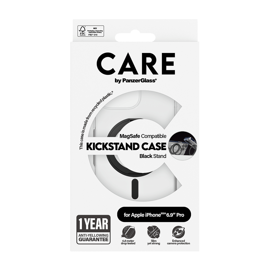 CARE Cover Black Kickstand MagSafe iPhone 16 Pro Max