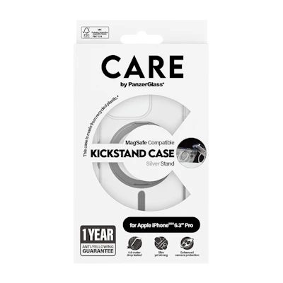 CARE Cover Silver Kickstand MagSafe iPhone 16 Pro Max CARE Cover Silver Kickstand MagSafe iPhone 16 Pro Max