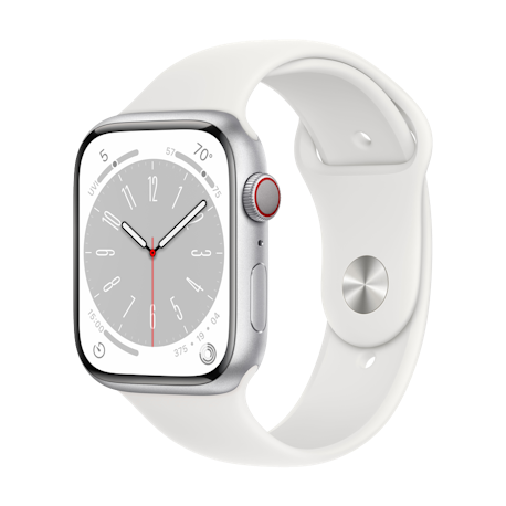 Apple Watch 8C 45mm Silver White Sport Band

