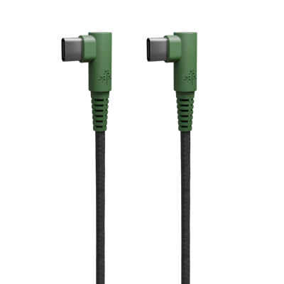 Hune Angle Cable braided Type C 1m Black Green Hune Angle Cable braided Type C 1m Black Green