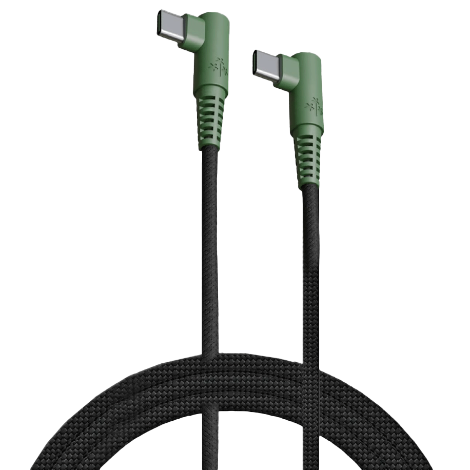 Hune Angle Cable braided Type C 1m Black Green