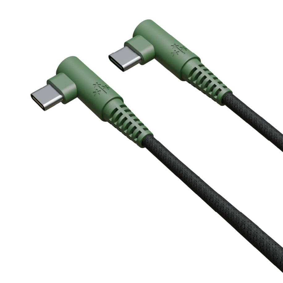 Hune Angle Cable braided Type C 1m Black Green