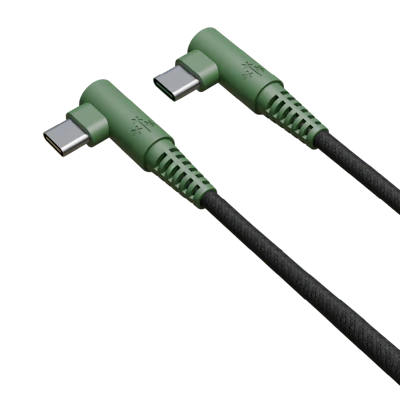 Hune Angle Cable braided Type C 1m Black Green Hune Angle Cable braided Type C 1m Black Green